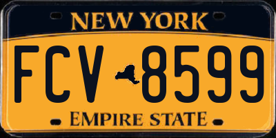 NY license plate FCV8599