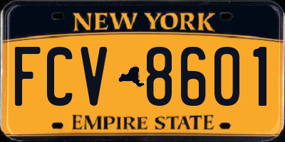 NY license plate FCV8601