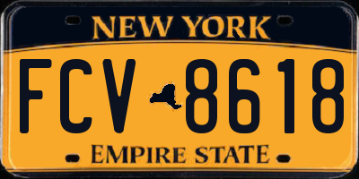 NY license plate FCV8618