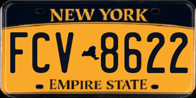 NY license plate FCV8622