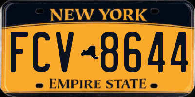 NY license plate FCV8644