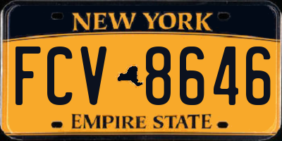NY license plate FCV8646