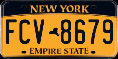 NY license plate FCV8679