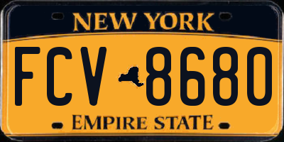 NY license plate FCV8680