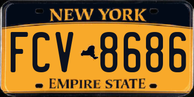 NY license plate FCV8686