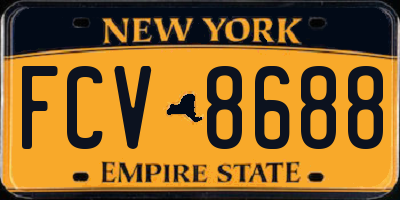 NY license plate FCV8688