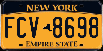 NY license plate FCV8698