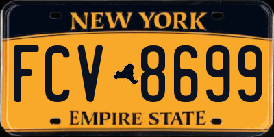 NY license plate FCV8699