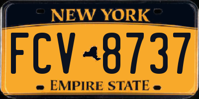 NY license plate FCV8737