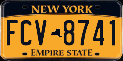 NY license plate FCV8741