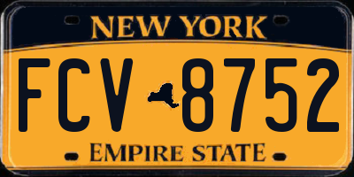 NY license plate FCV8752
