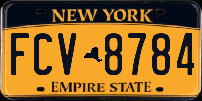NY license plate FCV8784