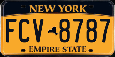 NY license plate FCV8787