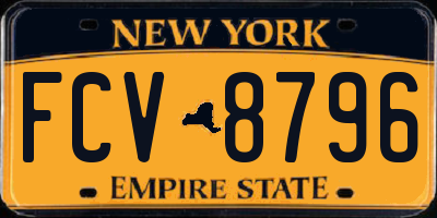 NY license plate FCV8796