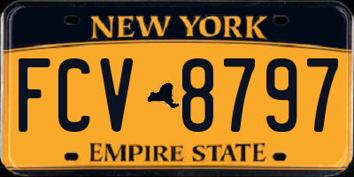 NY license plate FCV8797