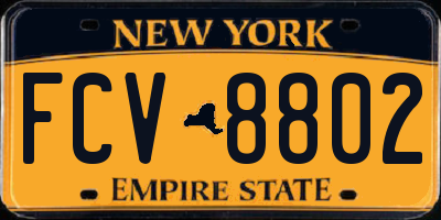 NY license plate FCV8802
