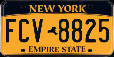 NY license plate FCV8825