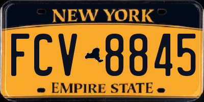NY license plate FCV8845