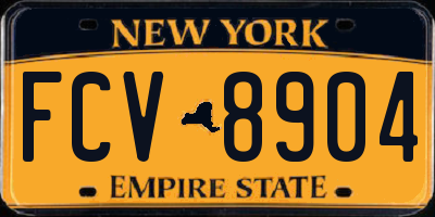 NY license plate FCV8904
