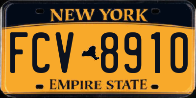 NY license plate FCV8910