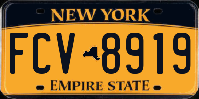 NY license plate FCV8919
