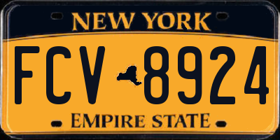NY license plate FCV8924