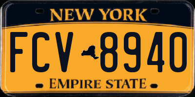 NY license plate FCV8940