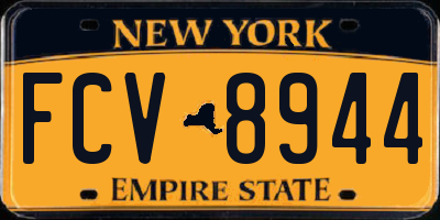 NY license plate FCV8944