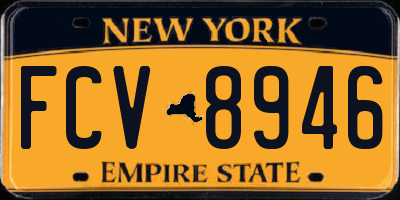 NY license plate FCV8946