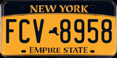 NY license plate FCV8958