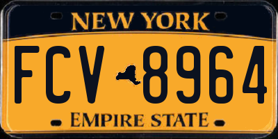 NY license plate FCV8964