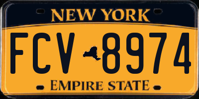 NY license plate FCV8974