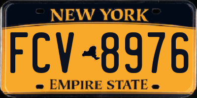 NY license plate FCV8976