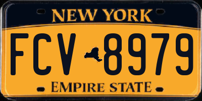 NY license plate FCV8979