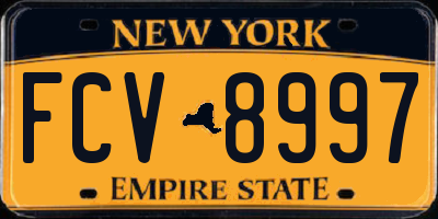 NY license plate FCV8997
