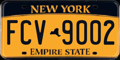 NY license plate FCV9002