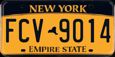 NY license plate FCV9014
