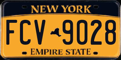 NY license plate FCV9028