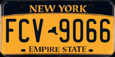 NY license plate FCV9066