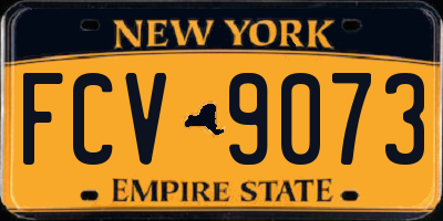 NY license plate FCV9073