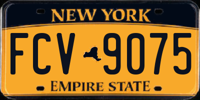 NY license plate FCV9075
