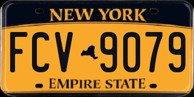 NY license plate FCV9079
