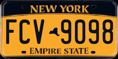 NY license plate FCV9098