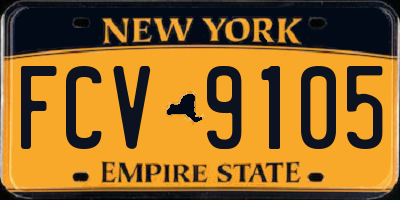 NY license plate FCV9105