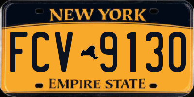 NY license plate FCV9130