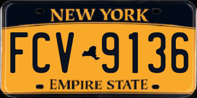 NY license plate FCV9136