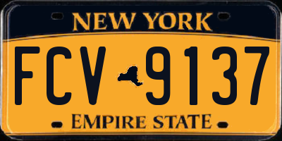 NY license plate FCV9137