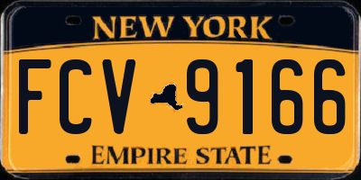 NY license plate FCV9166