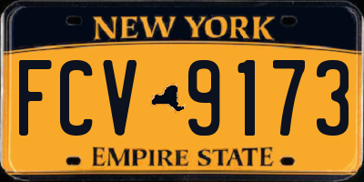 NY license plate FCV9173