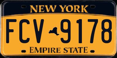 NY license plate FCV9178